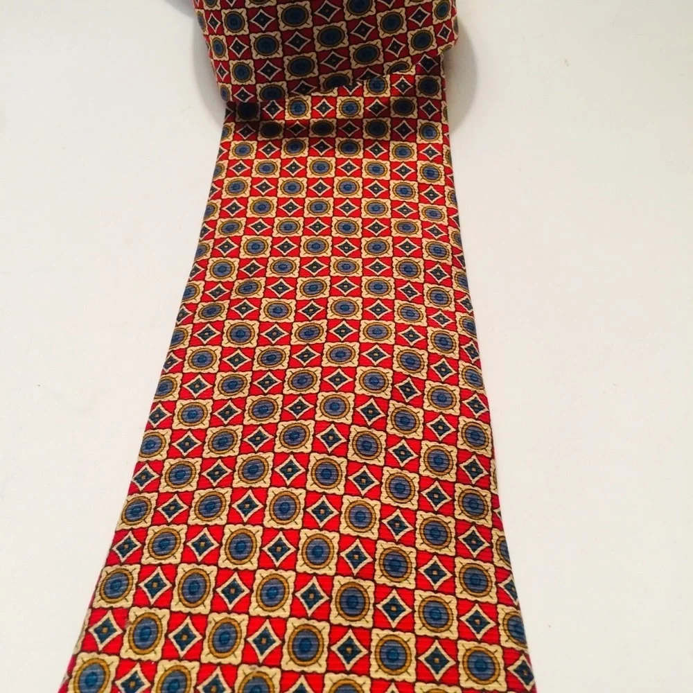 BROOKS BROTHERS Silk Tie, gold and red